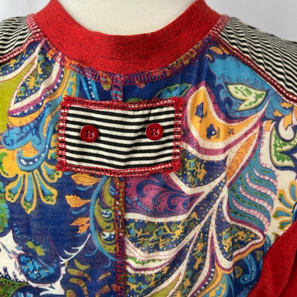 Kaktus Boho Zip Up Shirt Multi-colored Sz L Light Weight Polyester Acrylic - Picture 5 of 7